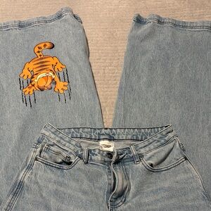 Nickelodeon Blue Straight Leg Jeans with Orange Graphic